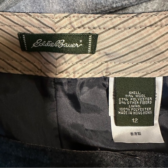 Eddie Bauer Womens Grey Cargo Wool Blend Pants with Drawstring Size 12 - Picture 4 of 10